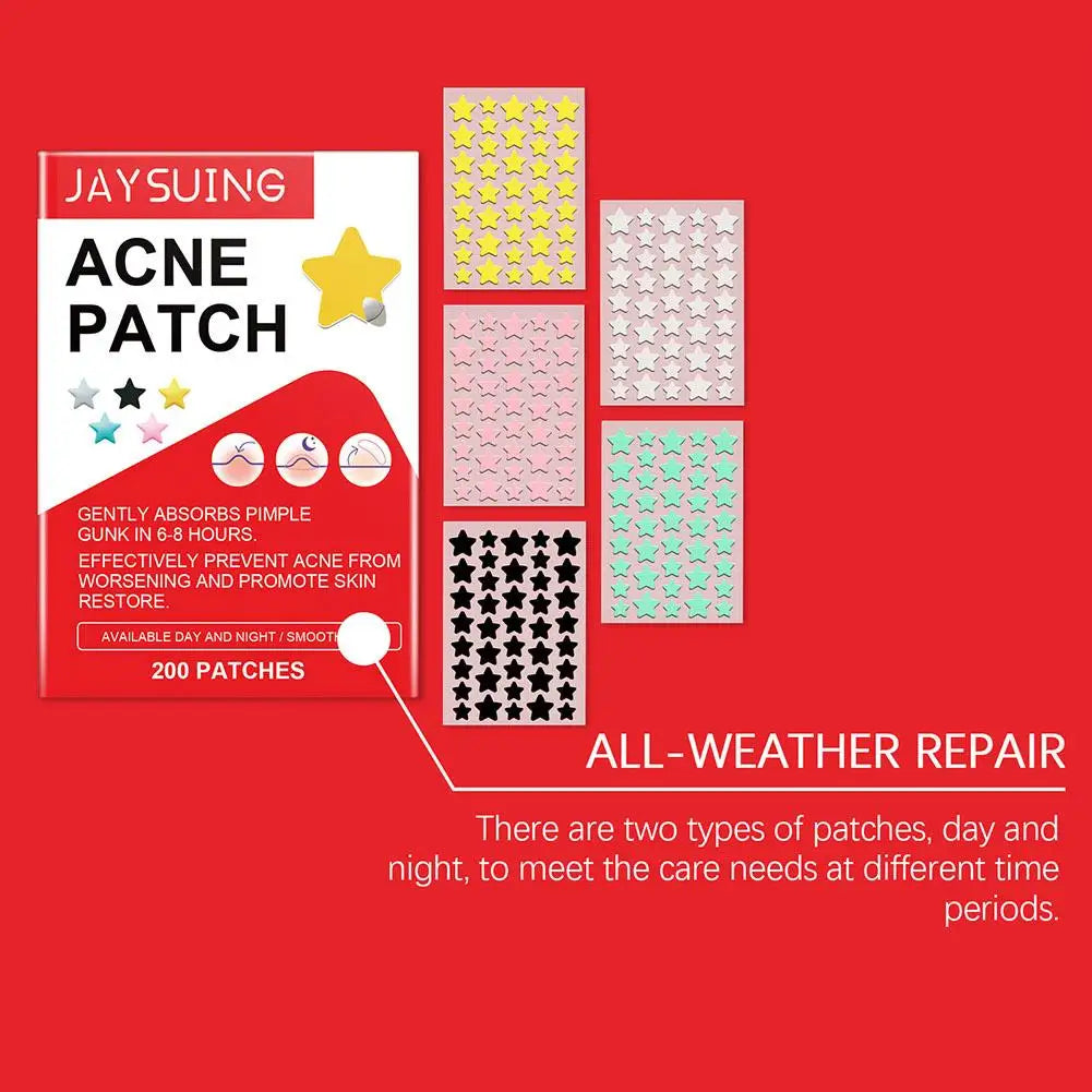 JAYSUING 200pcs Star PE Pimple ACNE Patch