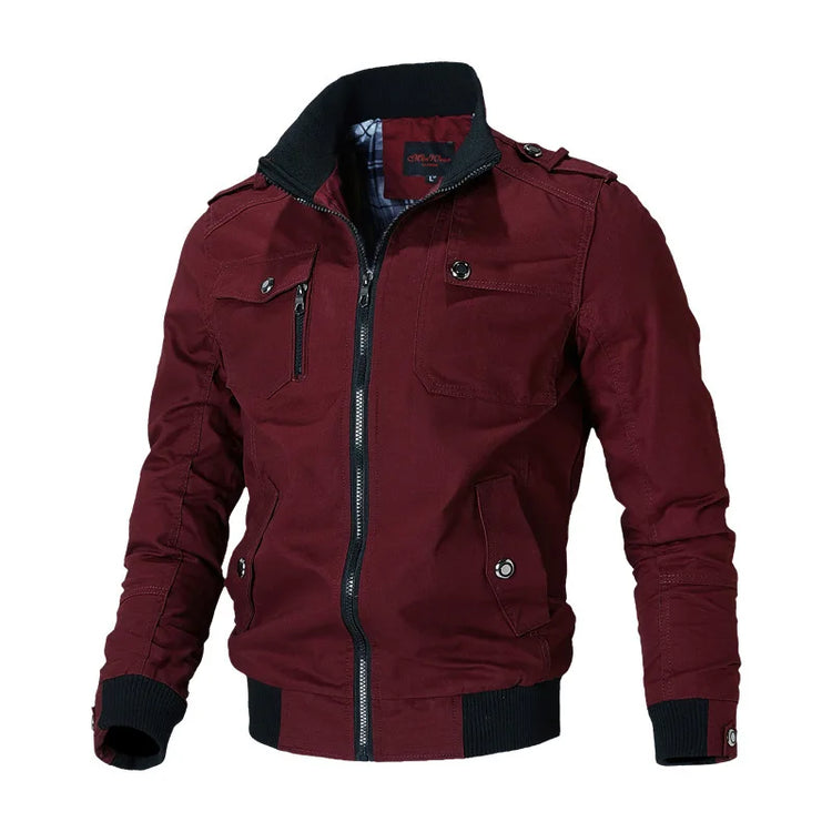 Jacket Men Fashion Casual Windbreaker Jacket Coat Men 2025 Spring Autumn New Hot Outwear Solid Stand Slim Jacket Mens - Swefashionstore