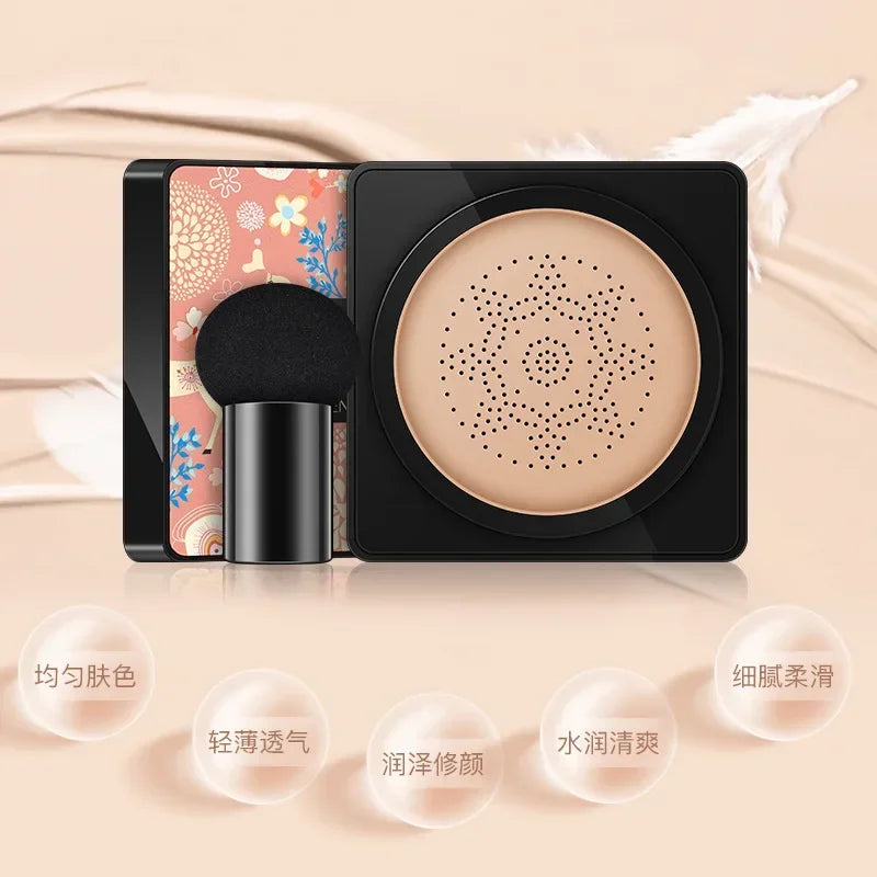BB Air Cushion Base Foundation with Mushroom Head CC Cream Moisturizing Hydrating Concealer Makeup Brighten Skin Tone Cosmetics - Swefashionstore