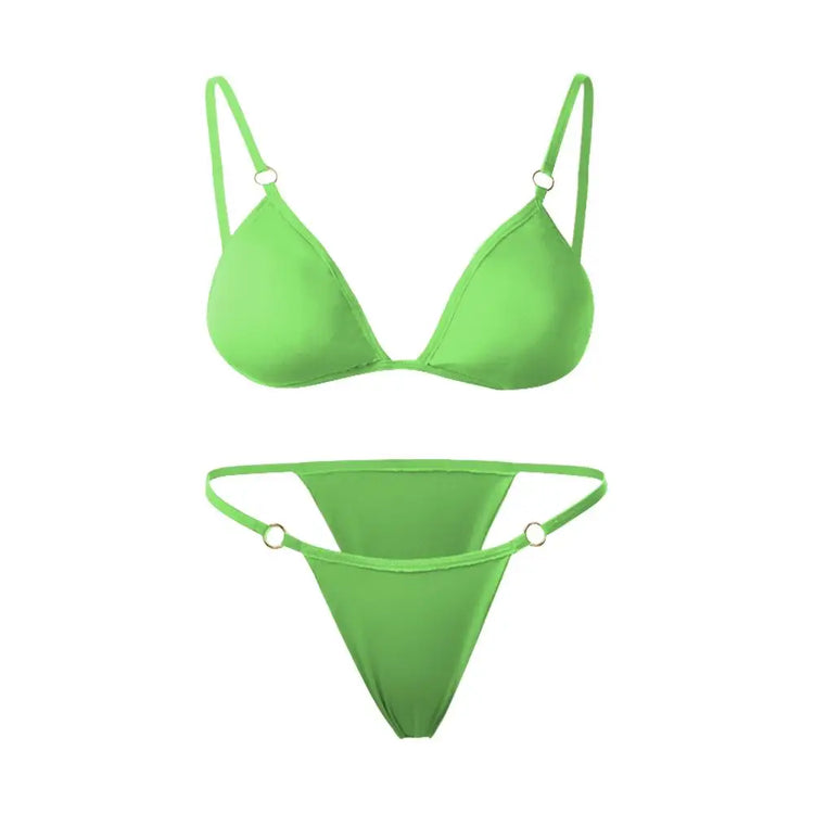 Buckle Sling Backless Two Piece Bikini Set - Swefashionstore