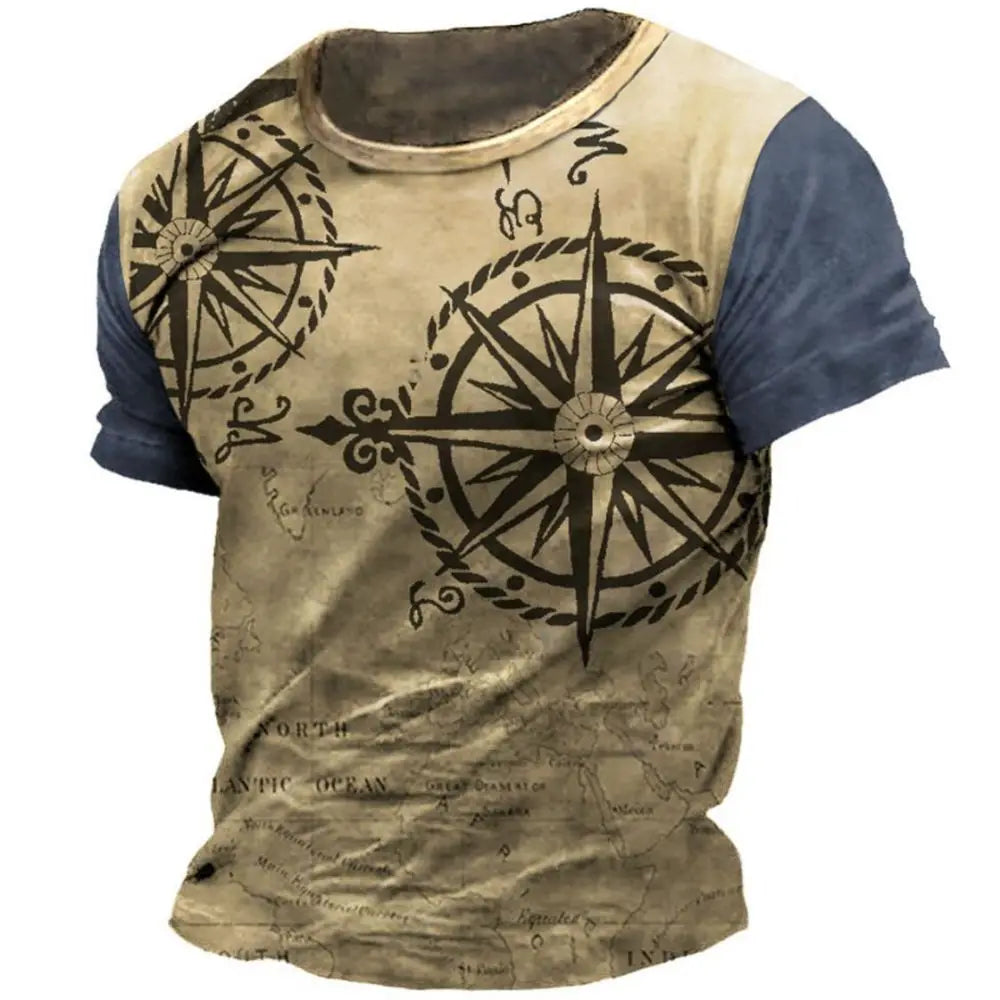 BESTSELLER Summer T-shirt Compass Printed - Swefashionstore