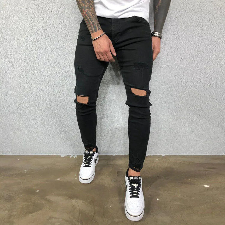 FASHION Skinny Ripped Denim Biker Jeans High Quality - Swefashionstore