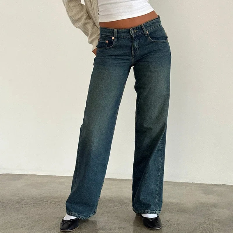Women Y2K Wide Leg Denim Pants - Swefashionstore