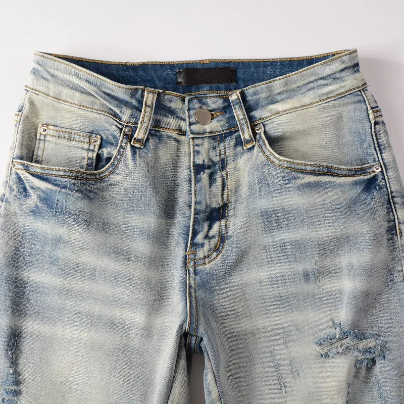Trendyamiri European STYLE Jeans EINZIGARTIGES Design Slim Fit