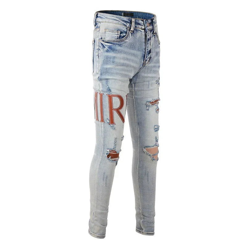 Trendyamiri European STYLE Jeans EINZIGARTIGES Design Slim Fit