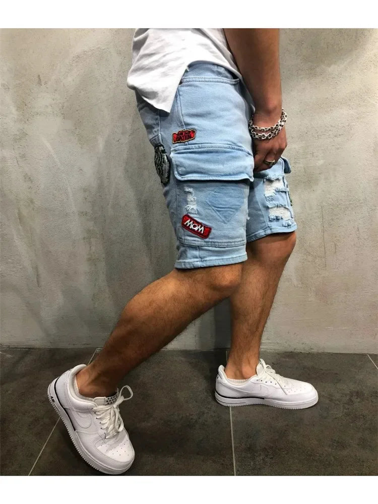 SOMMER Zerrissene Shorts Jeans Männer Hip-Hop DENIM Hosen