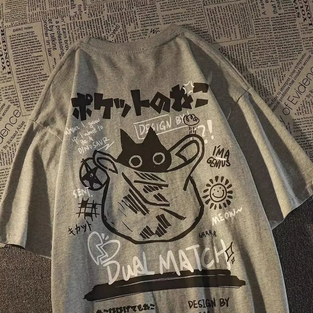 SUMMER Japanese RETRO Cartoon Printed Short Sleeve T-shirt