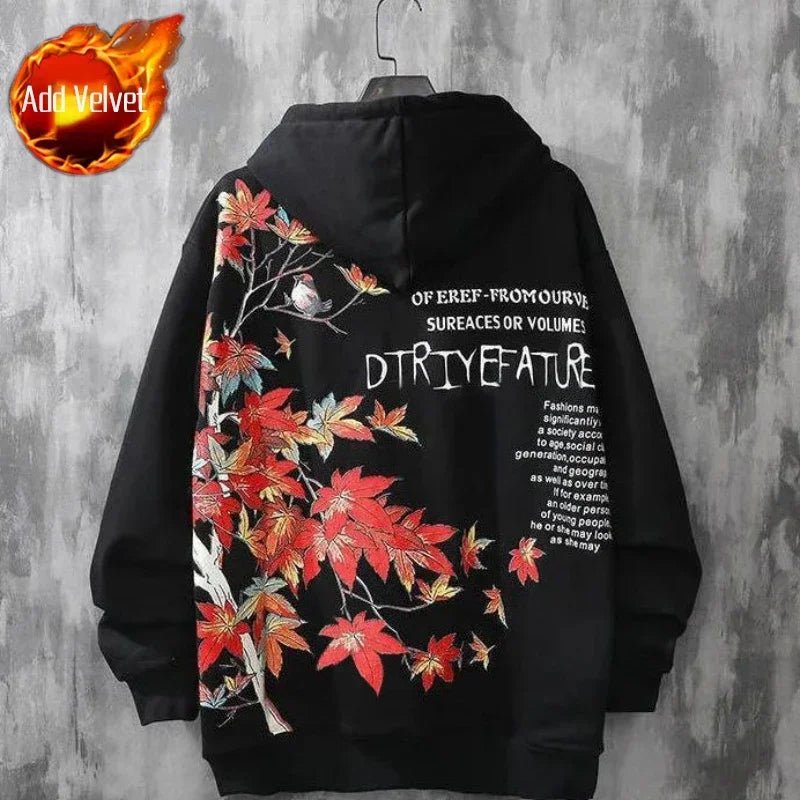 HOODED Bestickte HARAJUKU Sweatshirts für Herren
