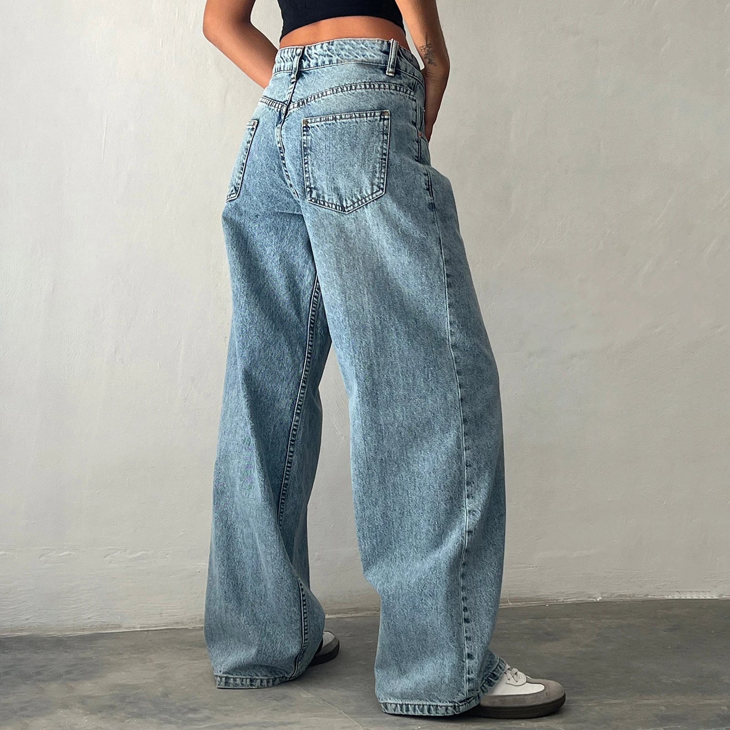 Harajuku Y2K Low Waist Baggy Jeans - Swefashionstore