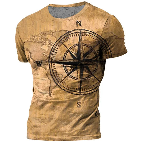 BESTSELLER Summer T-shirt Compass Printed - Swefashionstore