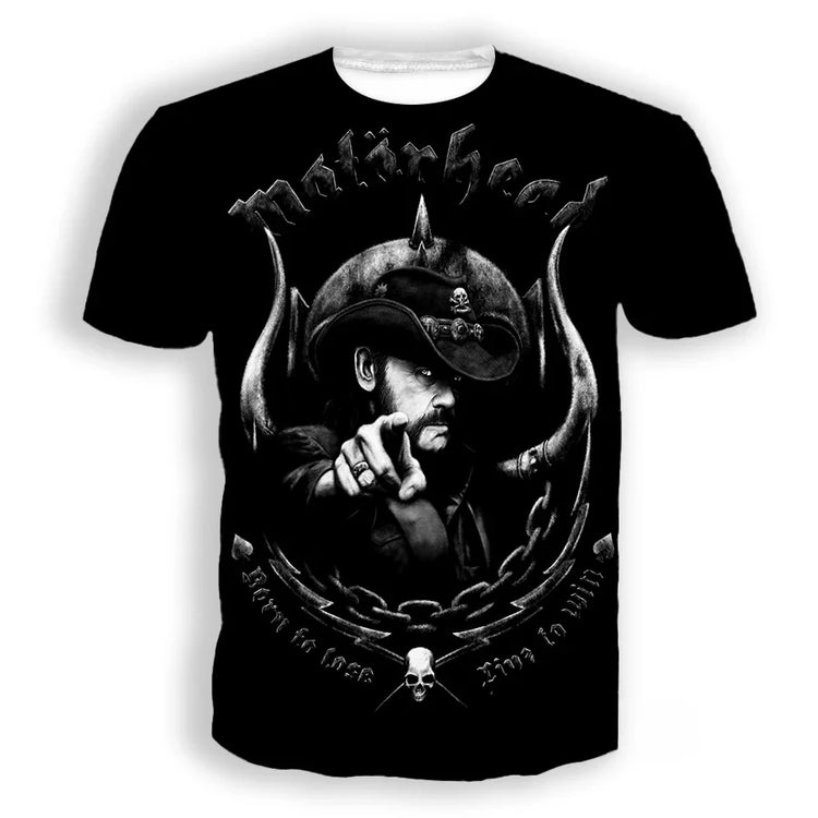 Heavy Metal Rock Motorhead Band 3d Printed T-shirt Men Women Fashion Short Sleeve Oversized Tops Tees Retro Punk Costume Tour - Swefashionstore