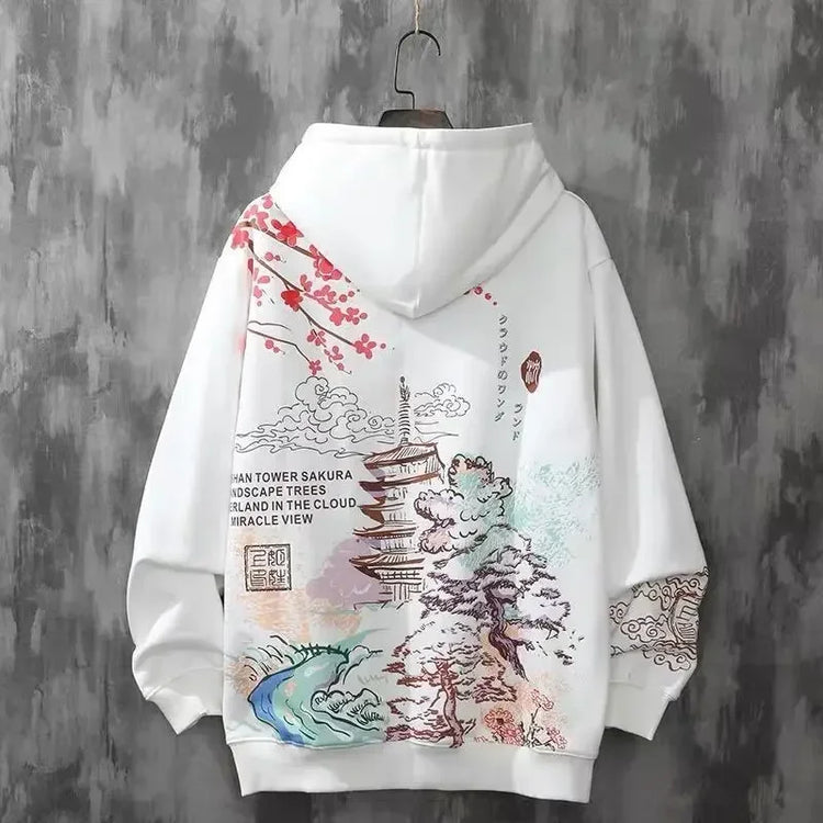 HOODED Embroidered HARAJUKU Sweatshirts for Men - Swefashionstore