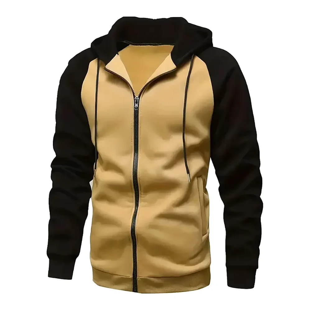 New Zip-Up Color Block Hoodie - Swefashionstore