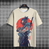 Japanese T-Shirt For Men Mechanical Character Graphic T Shirts Short Sleeve Printing Tees Outdoor Oversized Men&