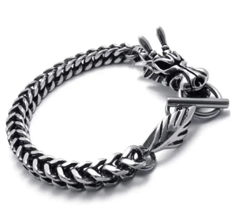 Stainless Steel Double Wolf Head Bracelet - Swefashionstore