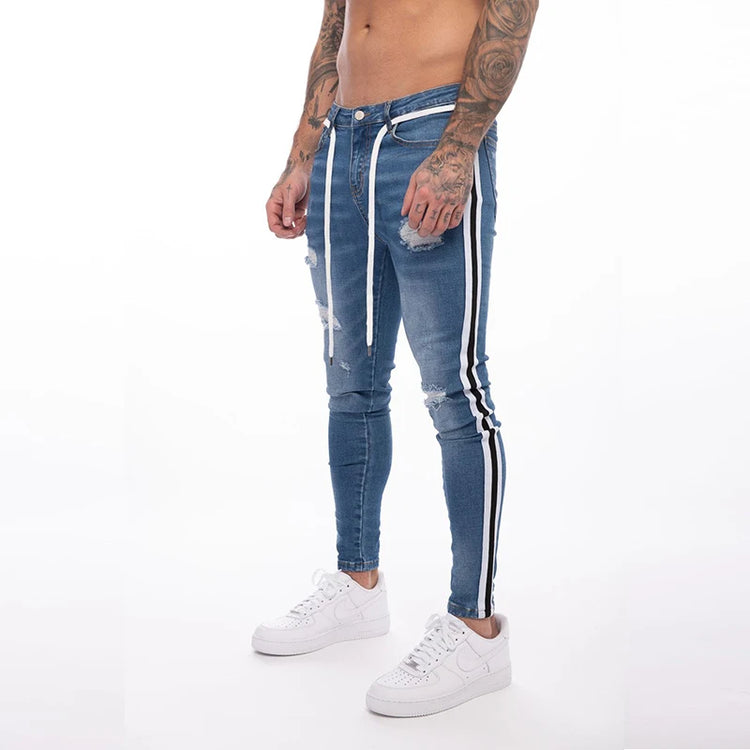 BESTSELLER White Embroidery Skinny RIPPED Jeans - Swefashionstore