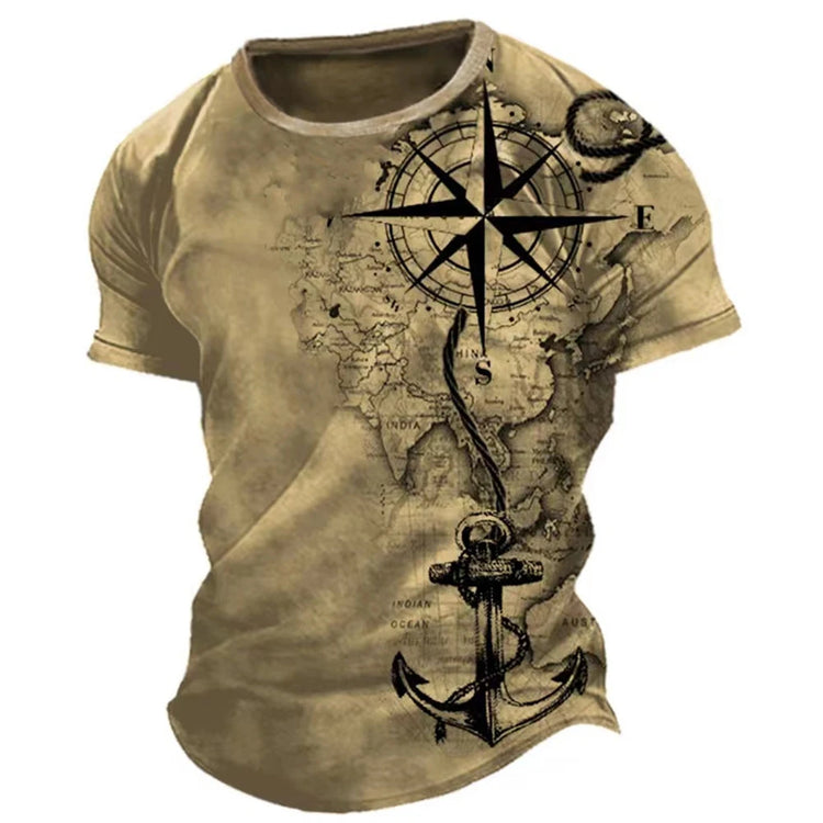 BESTSELLER Summer T-shirt Compass Printed - Swefashionstore
