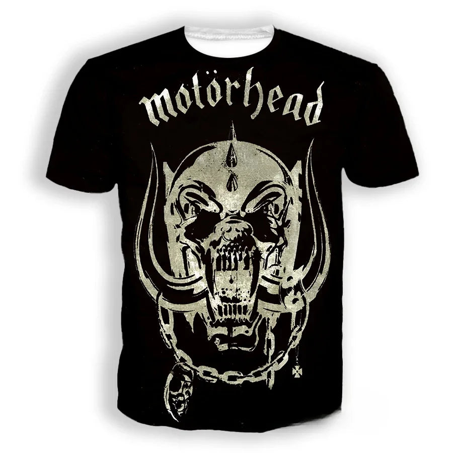 Heavy Metal Rock Motorhead Band 3d Printed T-shirt Men Women Fashion Short Sleeve Oversized Tops Tees Retro Punk Costume Tour - Swefashionstore