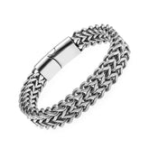 Stainless Steel Double Wolf Head Bracelet - Swefashionstore