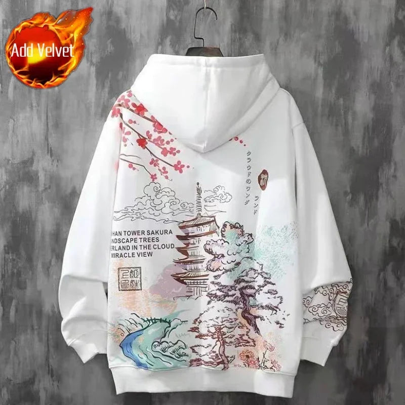 HOODED Bestickte HARAJUKU Sweatshirts für Herren