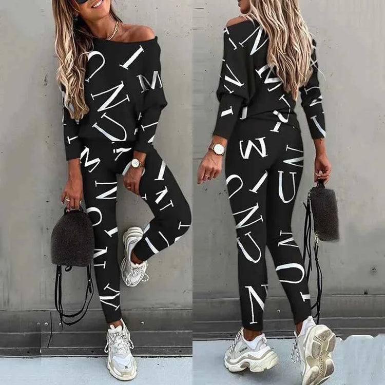 2-Piece Set of Sportswear Leggings Trousers for Casual Comfort and Active Lifestyle - Swefashionstore