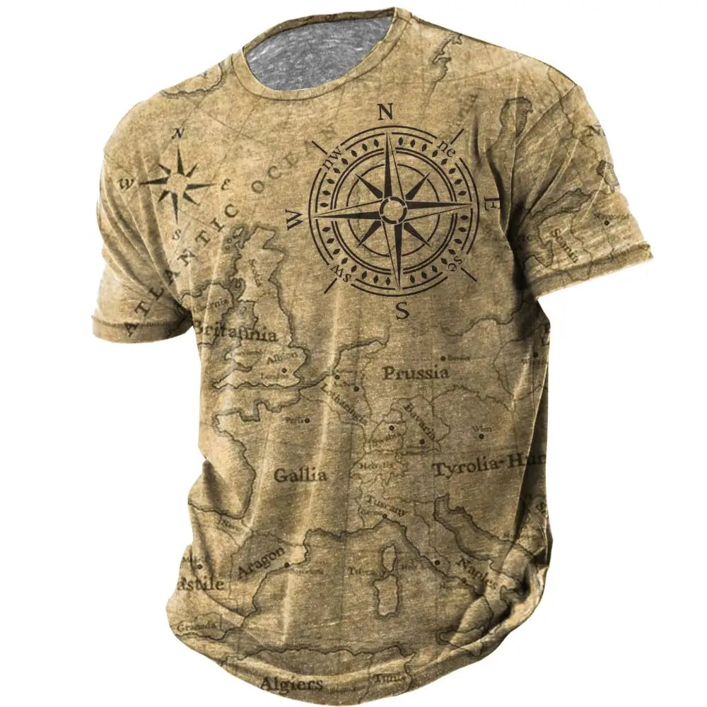 BESTSELLER Summer T-shirt Compass Printed - Swefashionstore
