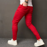 High-Street Men HipHop Holes Skinny Stretch Jeans - Swefashionstore
