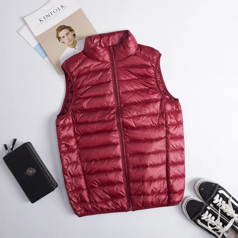 Autumn Winter Men Duck Down Vest 2025 Ultralight Sleeveless Puffer Vest - Swefashionstore