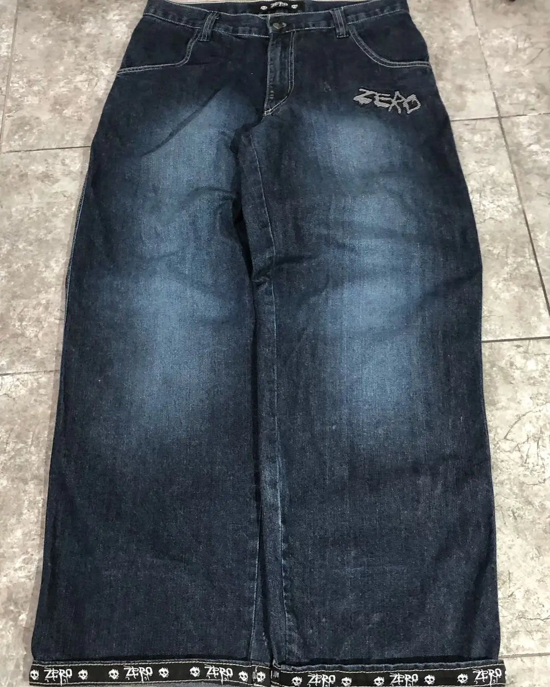 Retro Y2k Pants Hip Hop Skull Pattern Streetwear - Swefashionstore