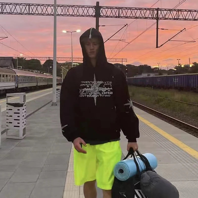 Zzsykd Rhinestone Full-Zip Hoodie Skeleton Goth Sweatshirt - Swefashionstore