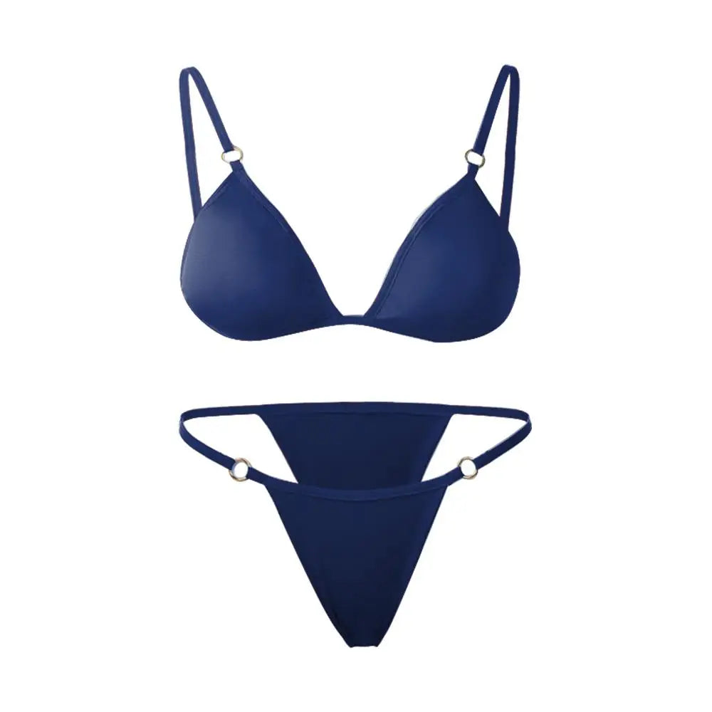 Buckle Sling Backless Two Piece Bikini Set - Swefashionstore