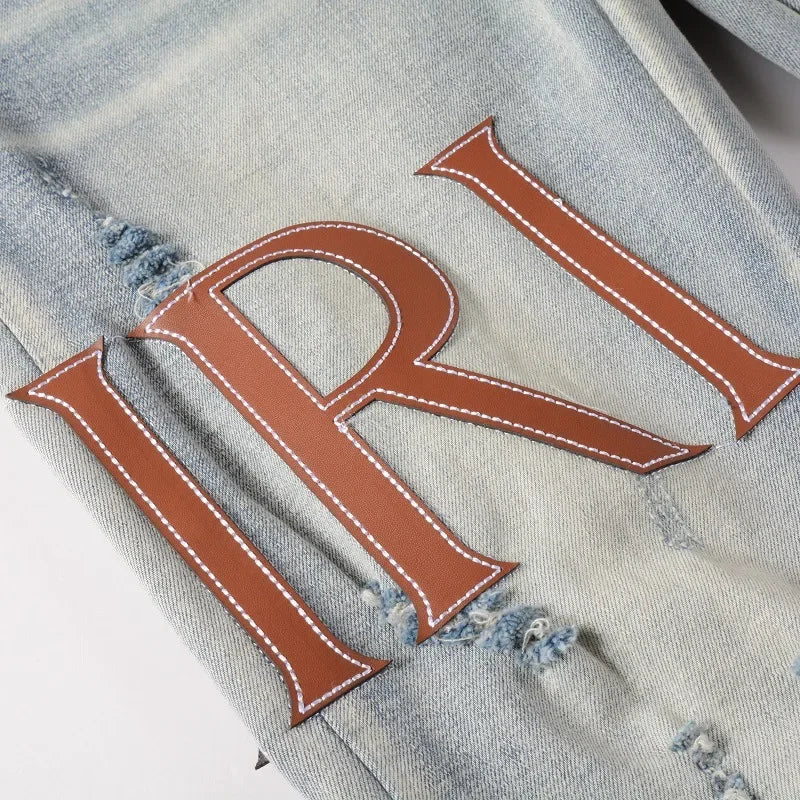 Trendyamiri European STYLE Jeans EINZIGARTIGES Design Slim Fit
