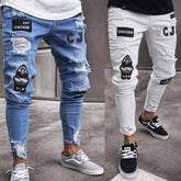 BESTSELLER White Embroidery Skinny RIPPED Jeans - Swefashionstore