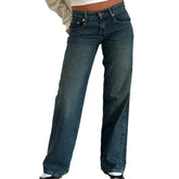 Women Denim Pants Loose Casual Straight Trousers - Swefashionstore