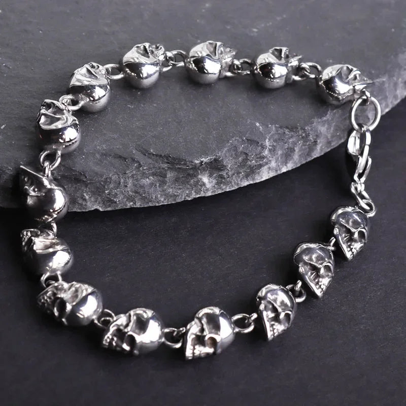 Stainless Steel Double Wolf Head Bracelet - Swefashionstore