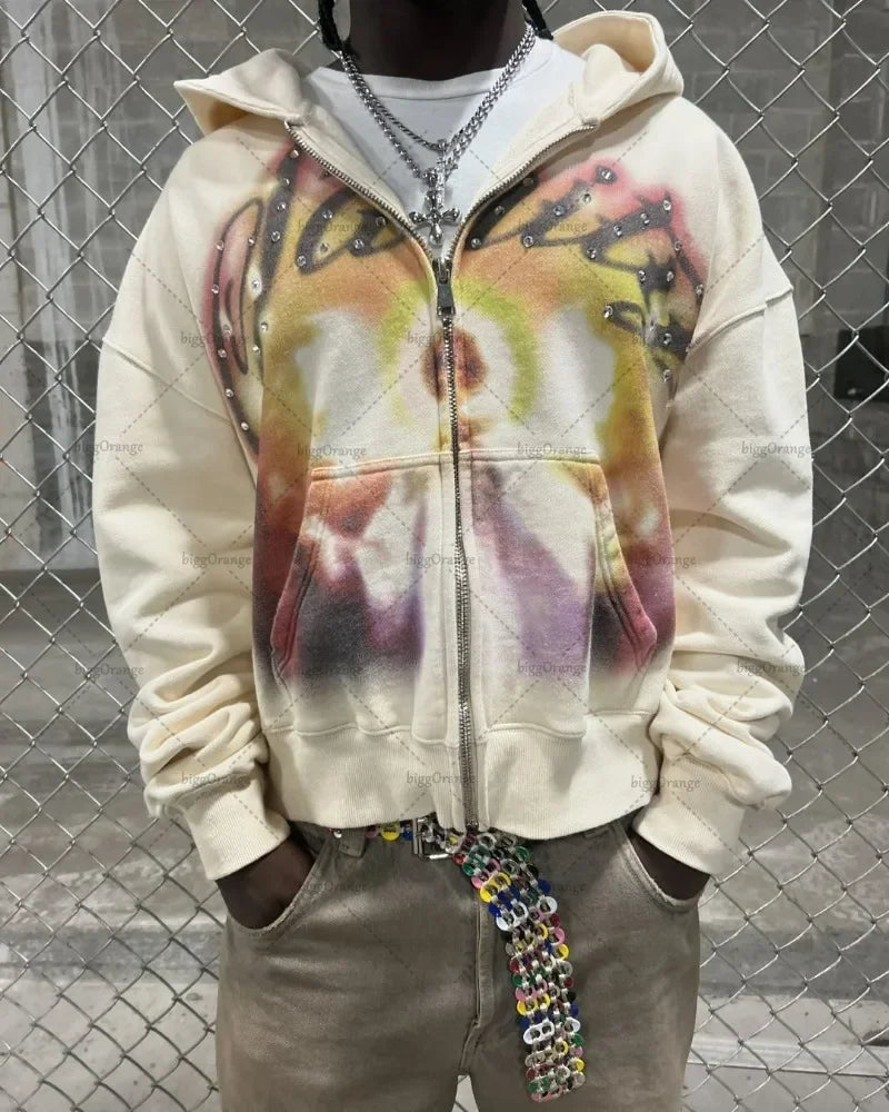 Hooded American Retro Sweatshirt Y2k - Swefashionstore