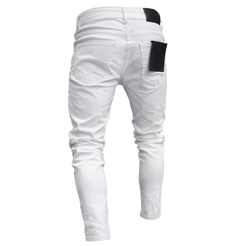 BESTSELLER White Embroidery Skinny RIPPED Jeans - Swefashionstore
