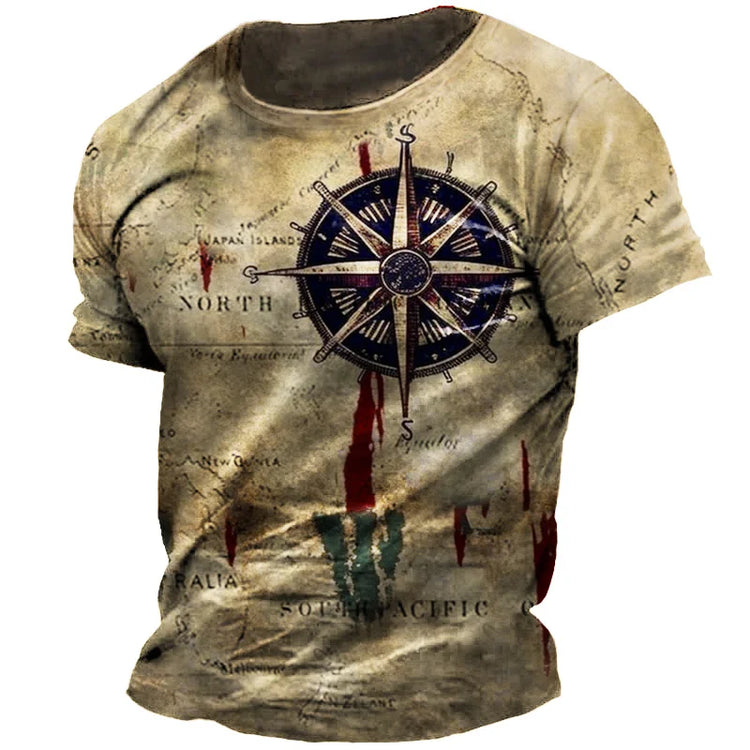 BESTSELLER Summer T-shirt Compass Printed - Swefashionstore