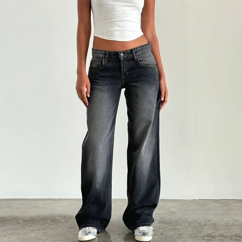 Women Y2K Wide Leg Denim Pants - Swefashionstore