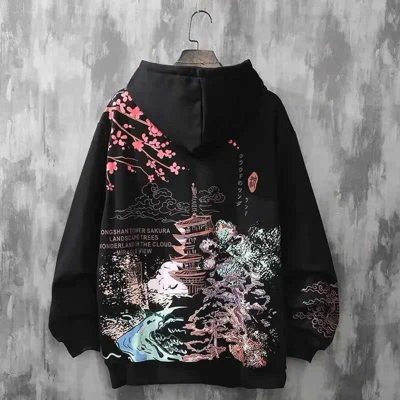HOODED Bestickte HARAJUKU Sweatshirts für Herren