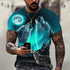 3D Print Wolf T-shirt For Men Summer Oversized Short Sleeve Tops Pullover 2023 Fashion Streetwear Men&