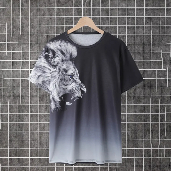 Lion Pattern Print Men&