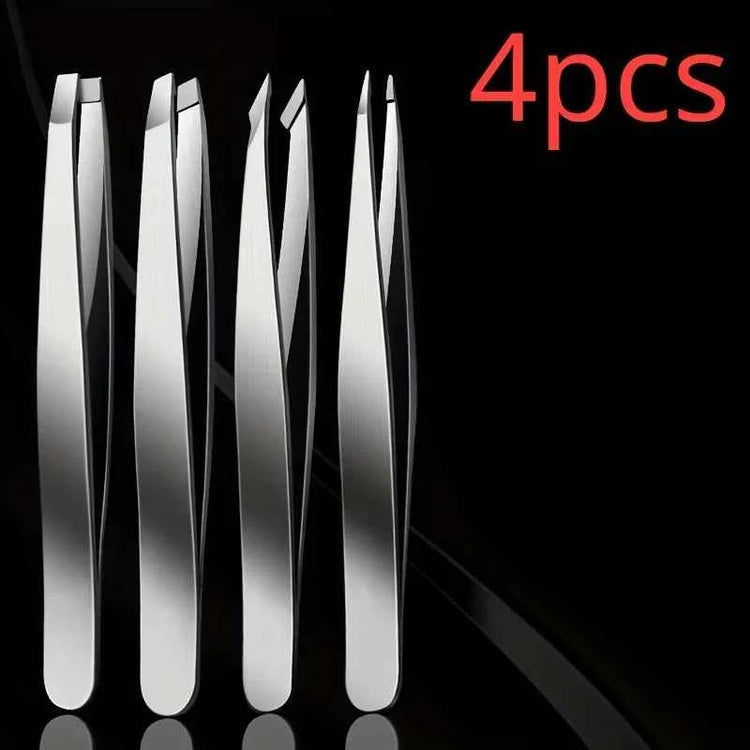 4Piece Professional Tweezers Set for Precision Grooming and Beauty Care - Swefashionstore