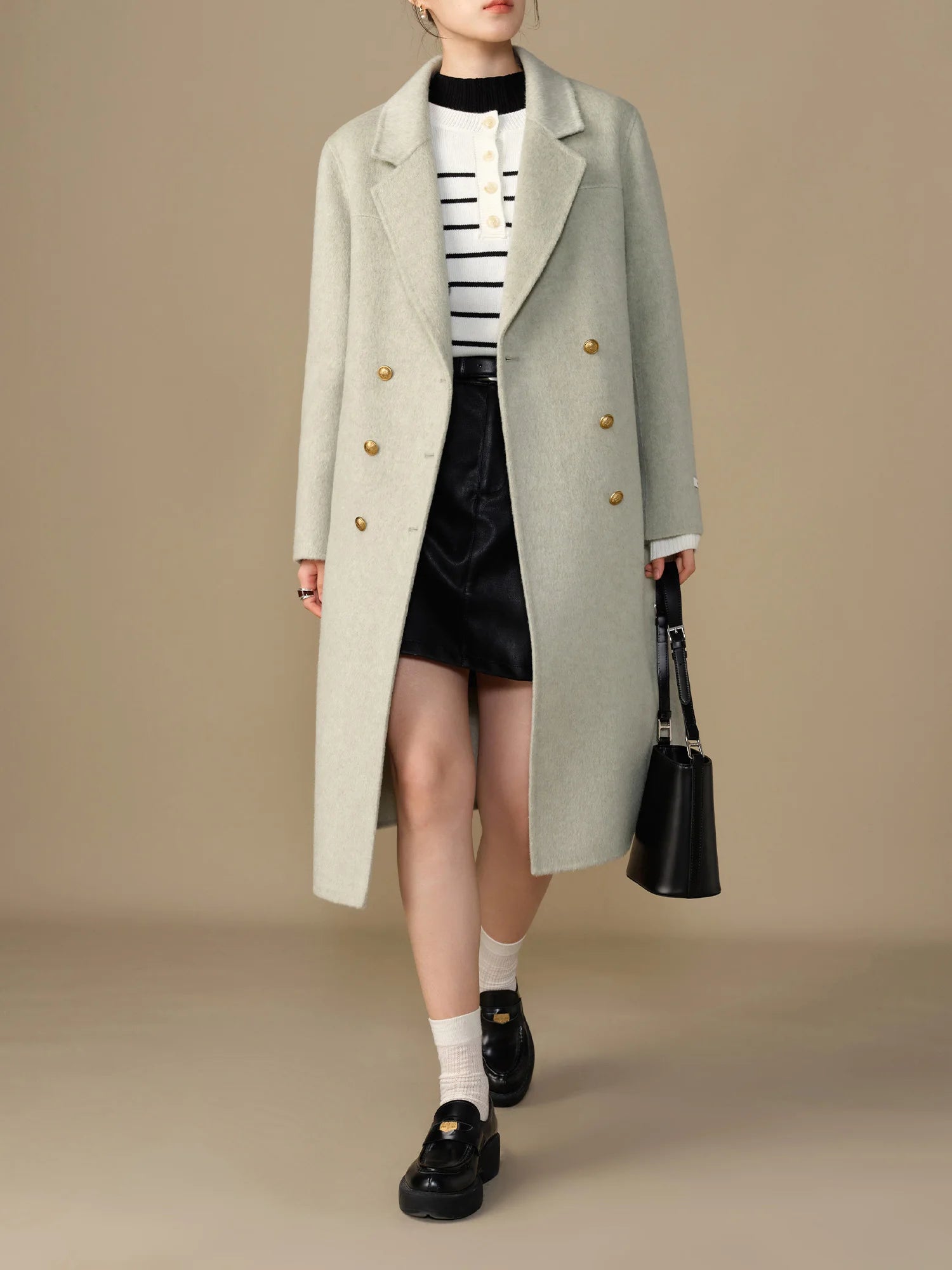 DUSHU 100% Wool Coat 2025 Winter Vintage Wool Coat - Swefashionstore
