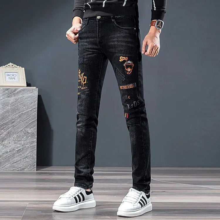 Black Slim Fit Jeans for Men Brand Jeans - Swefashionstore