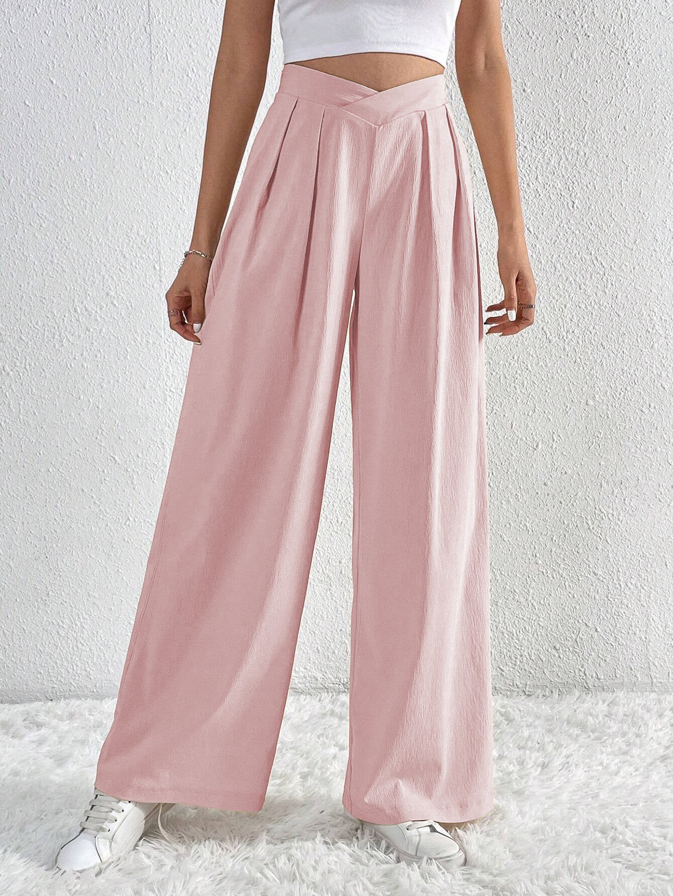 Summer New Solid Color Pleated Casual Wide-leg Pants - Swefashionstore