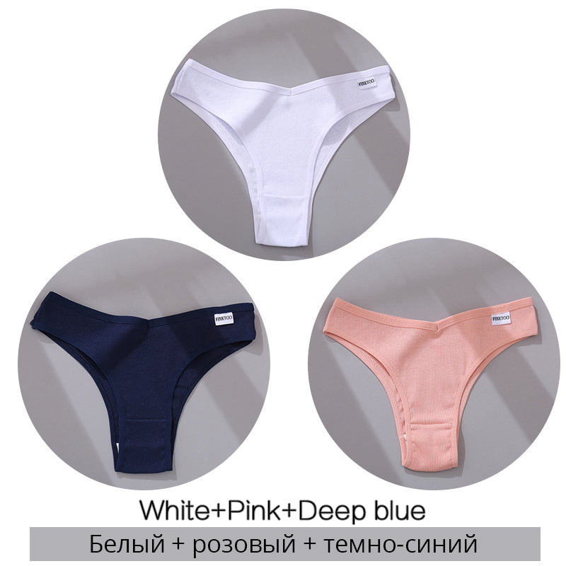 Bestseller 3Pcs Women Cotton-Thong Underwear - Swefashionstore
