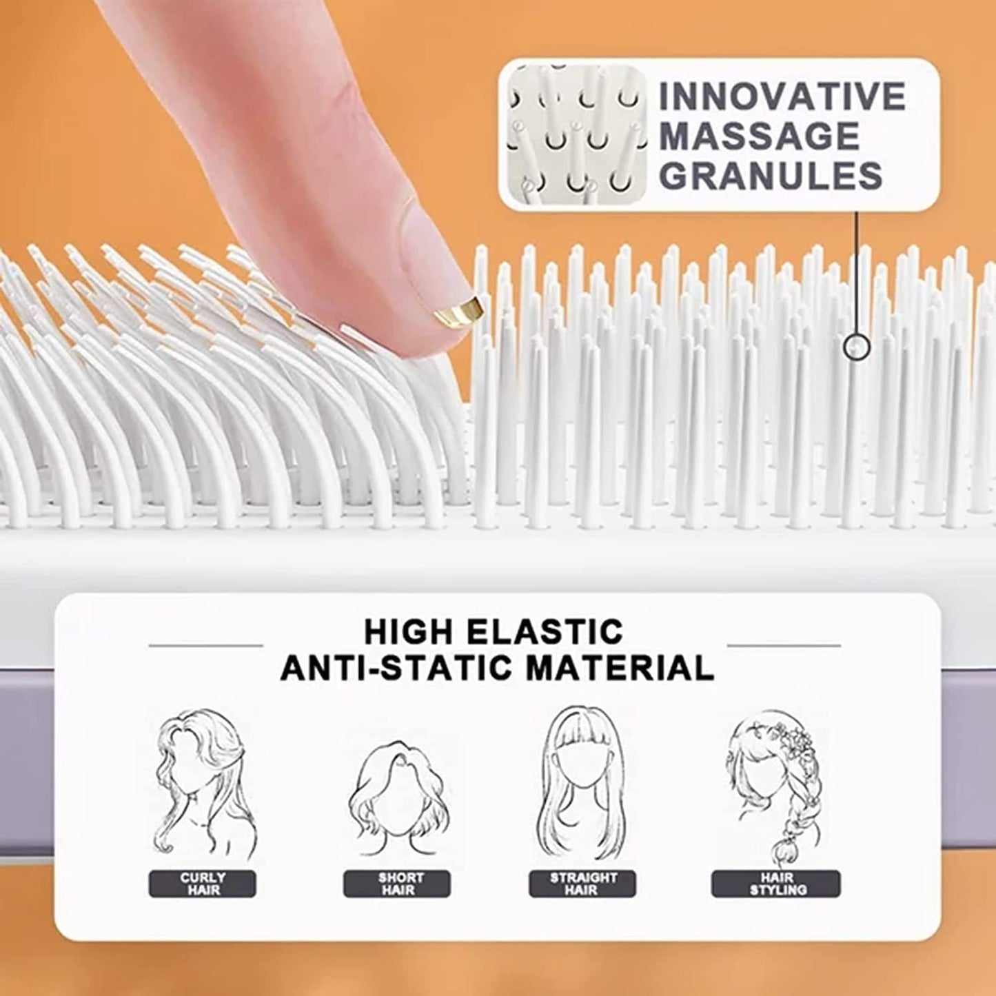 4-in-1-Haarbürste mit Selbstreinigungsfunktion