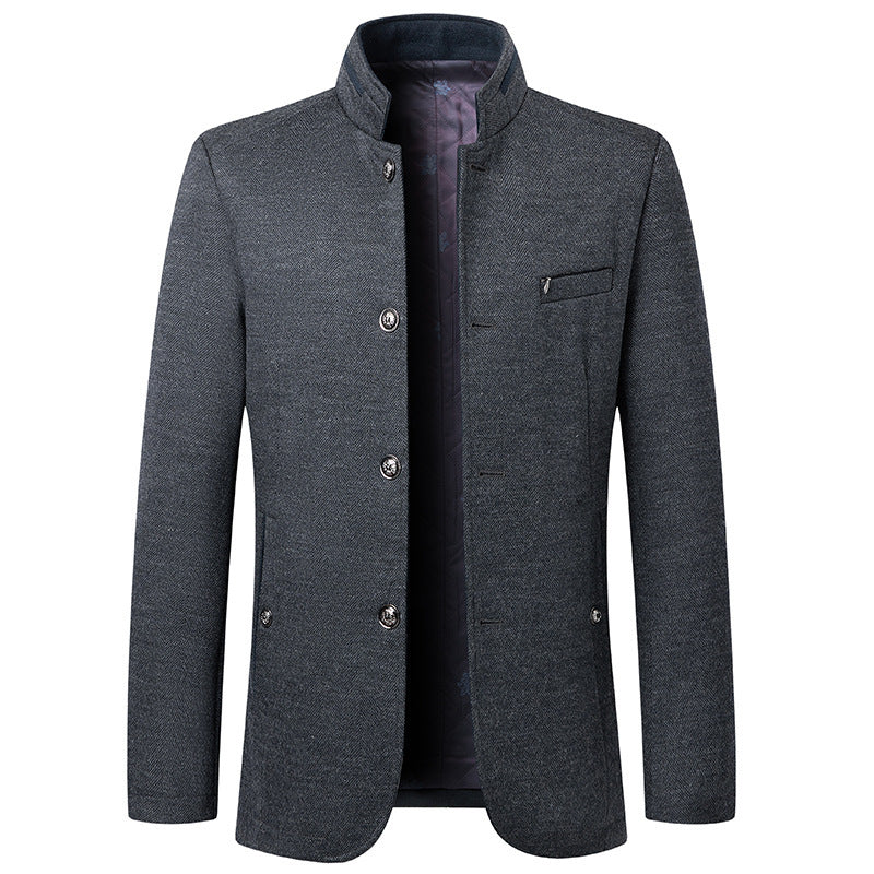 Business Stand Collar Woolen Coat - Swefashionstore