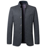 Business Stand Collar Woolen Coat - Swefashionstore
